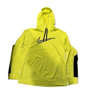 Nike neon yellow Therma-Fit hoodie with black accents